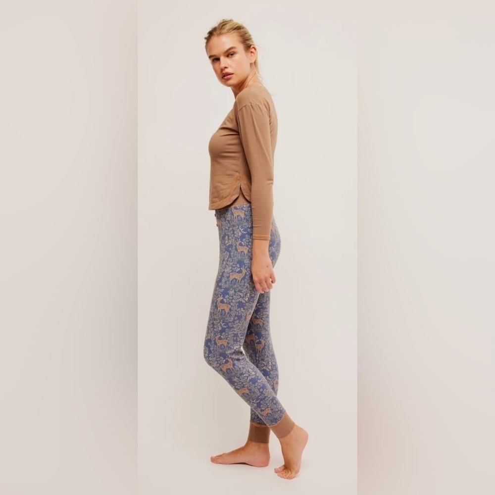 NWT Free People Intimately Chill Evening PJ Set S in Night Sky Combo New 2 Piece - Picture 3 of 6